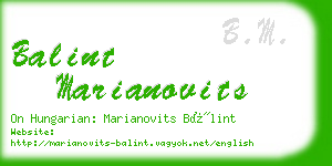 balint marianovits business card